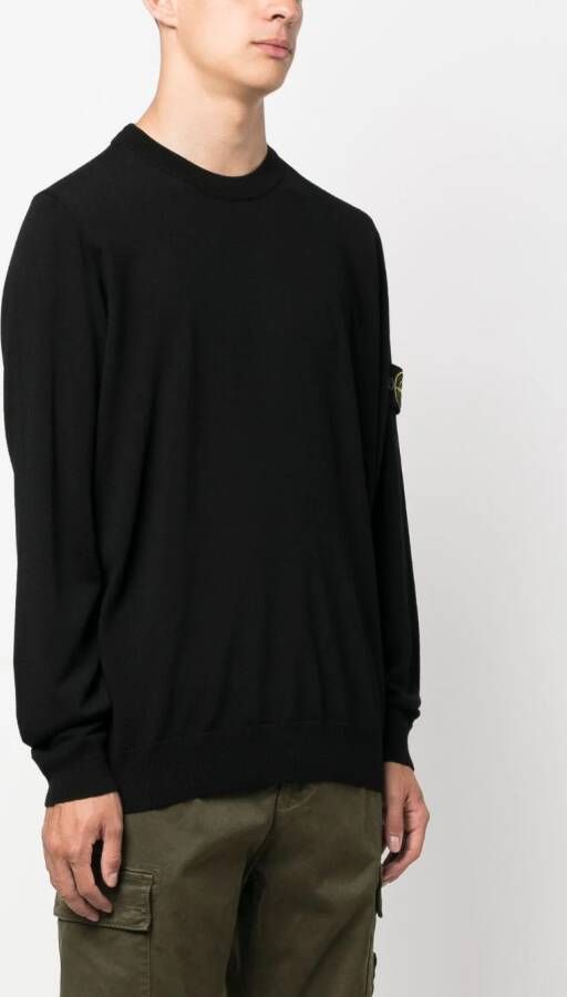 Stone Island Trui met Compass-logopatch Zwart