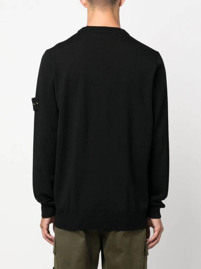 Stone Island Trui met Compass-logopatch Zwart