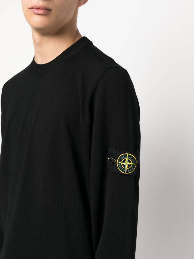 Stone Island Trui met Compass-logopatch Zwart
