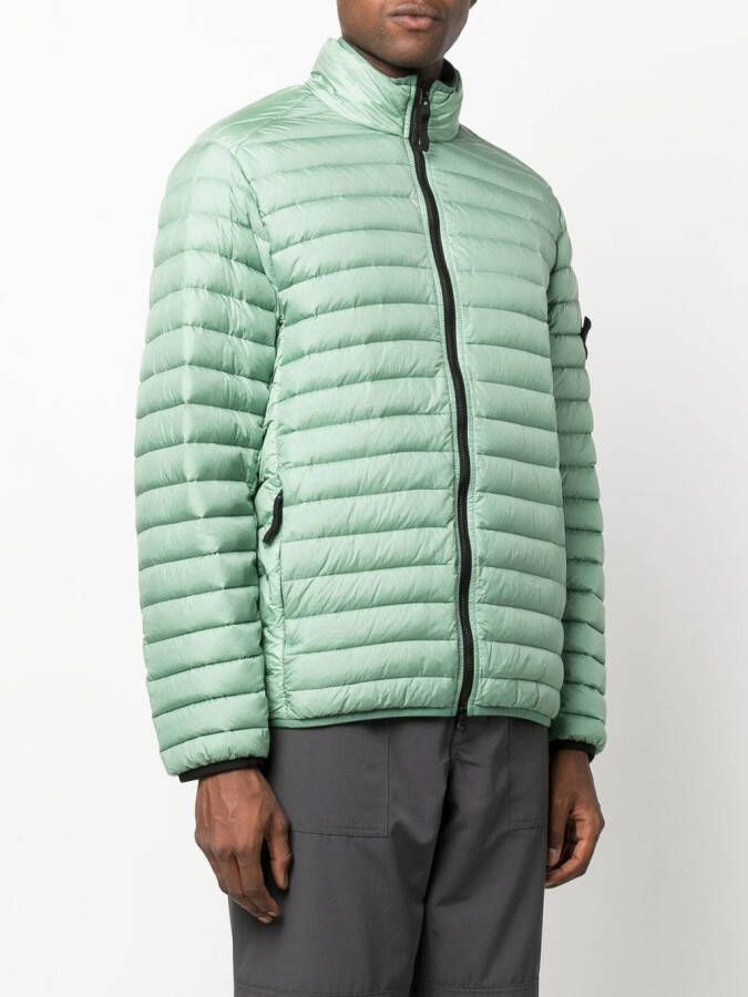 Stone Island Donsjack met Compass-logopatch Groen