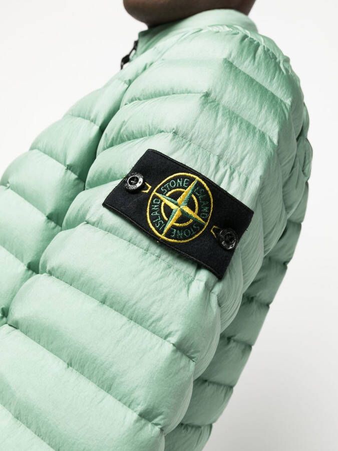 Stone Island Donsjack met Compass-logopatch Groen