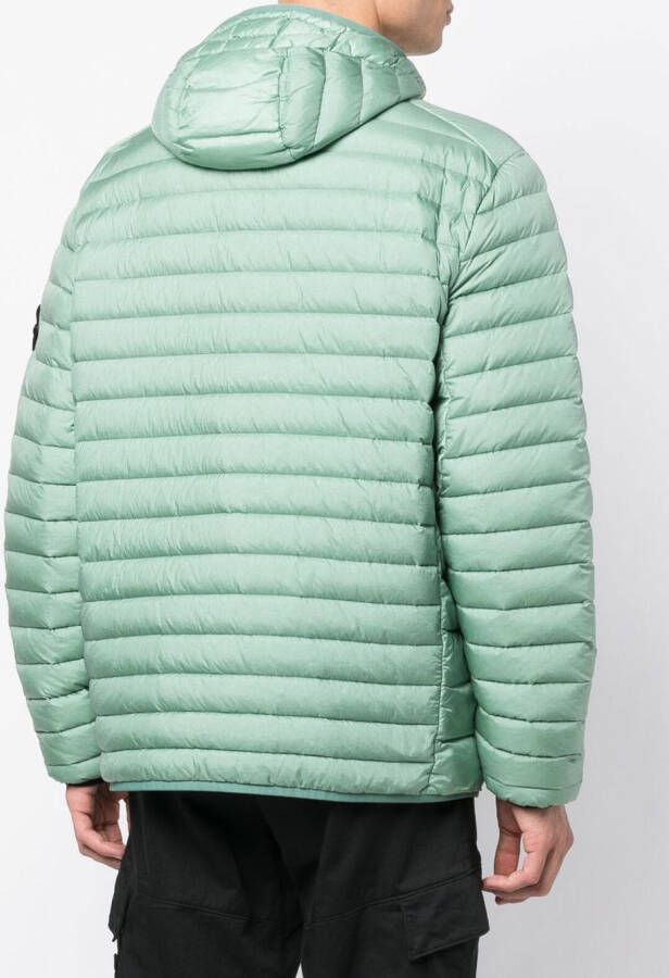 Stone Island Donsjack met patch Groen