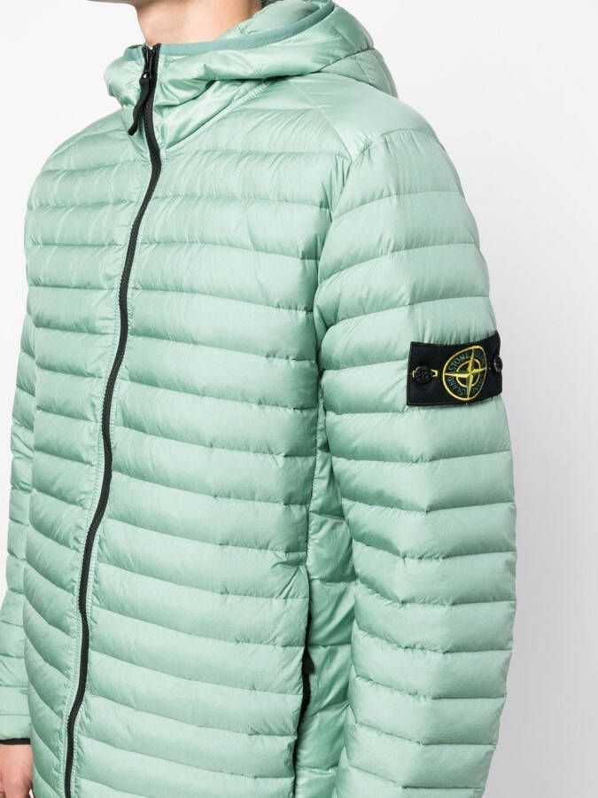 Stone Island Donsjack met patch Groen