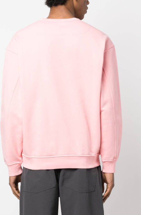 Stone Island Sweater met geborduurd logo Roze