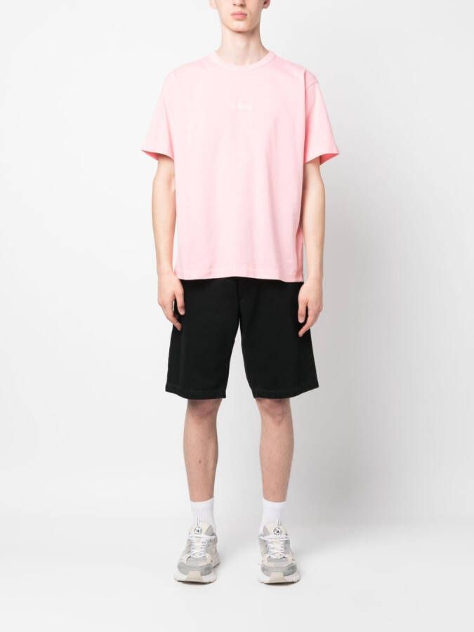 Stone Island T-shirt met geborduurd logo Roze