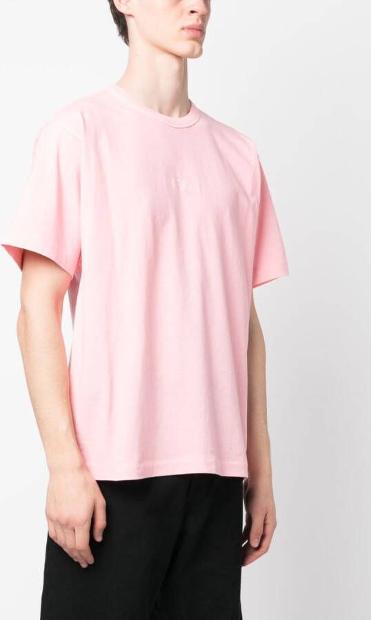 Stone Island T-shirt met geborduurd logo Roze