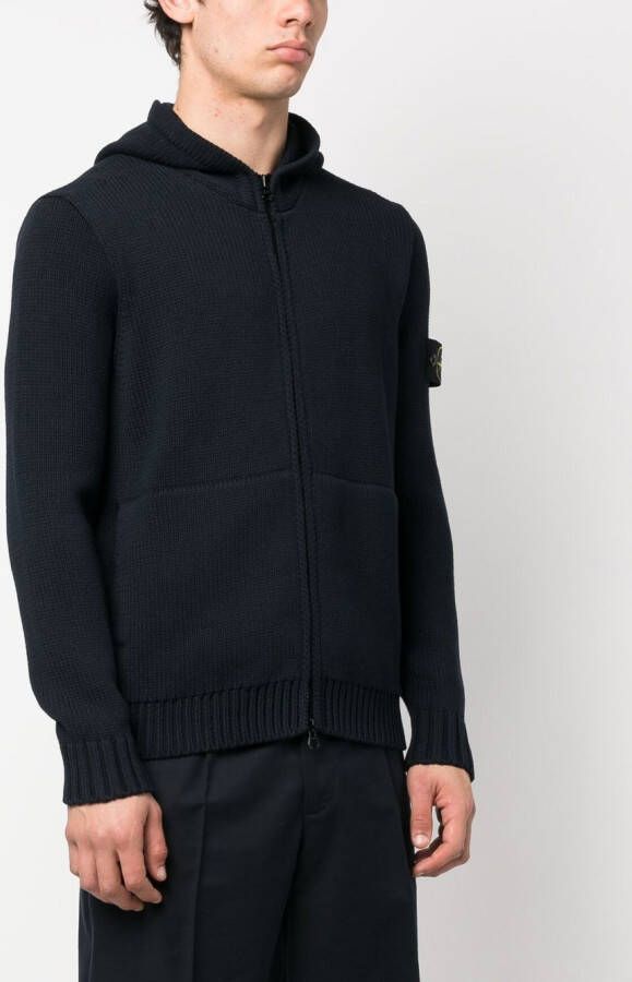 Stone Island Hoodie met rits Blauw
