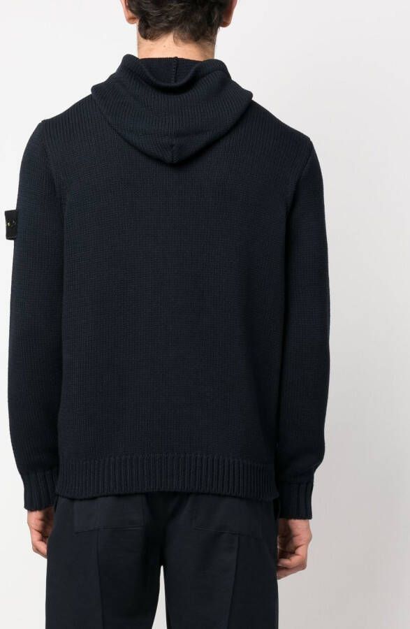 Stone Island Hoodie met rits Blauw