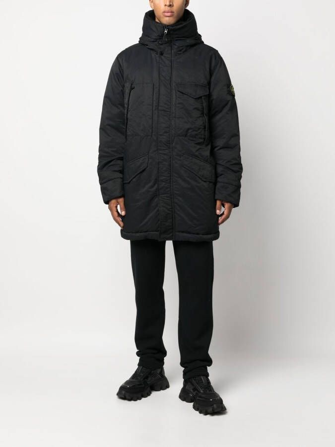Stone Island Gewatteerd jack Zwart