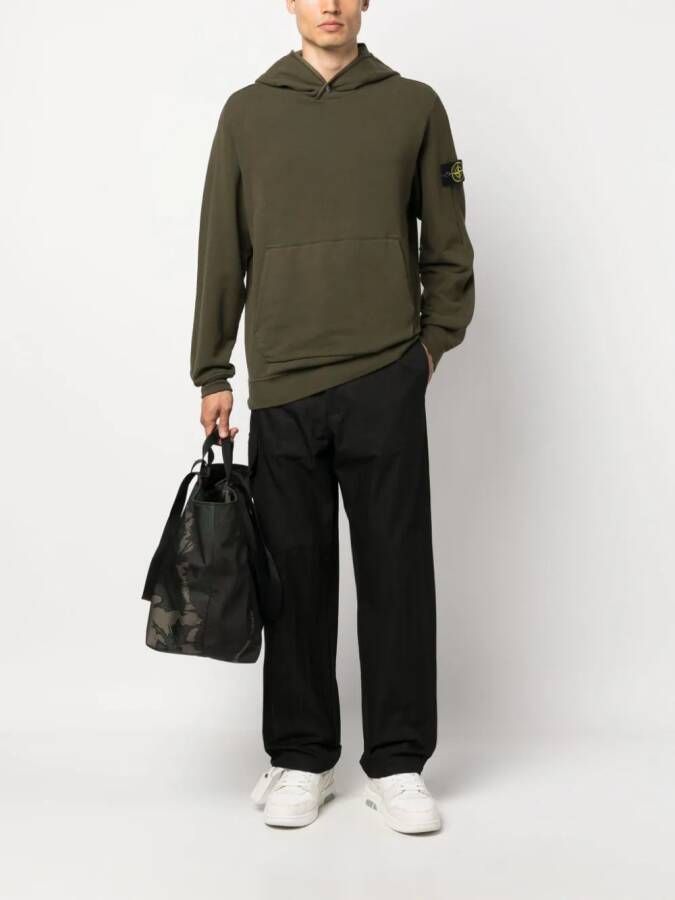 Stone Island Hoodie met logopatch Groen