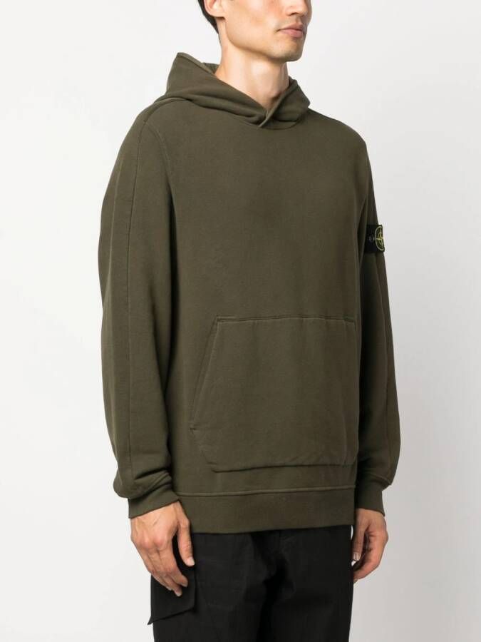 Stone Island Hoodie met logopatch Groen
