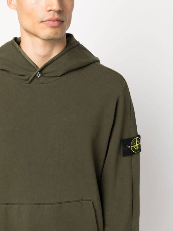 Stone Island Hoodie met logopatch Groen