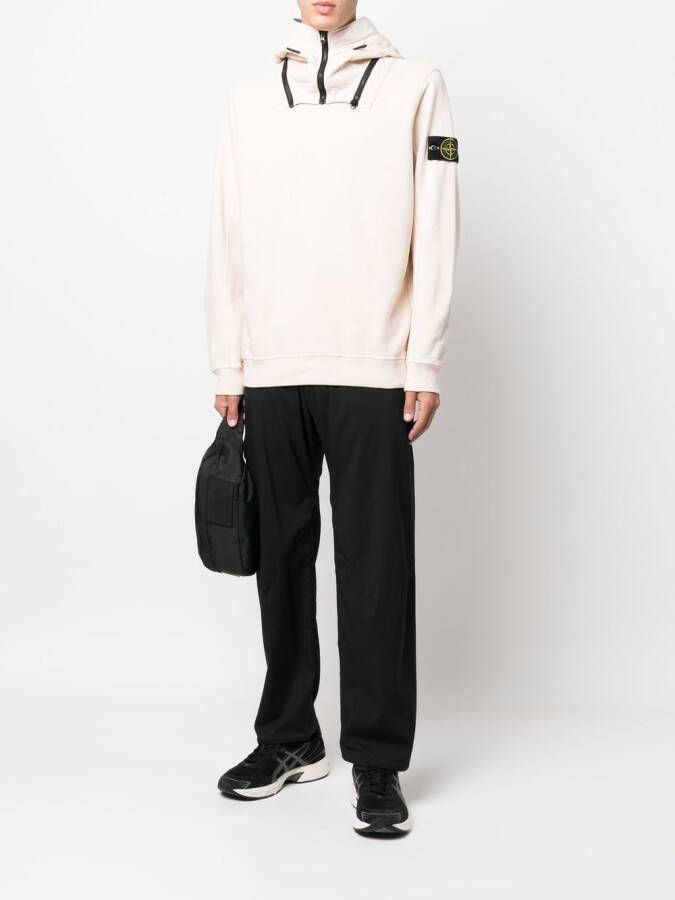 Stone Island Hoodie met logopatch Roze