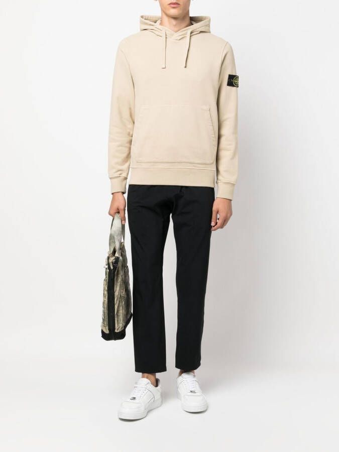 Stone Island Hoodie met patch Beige