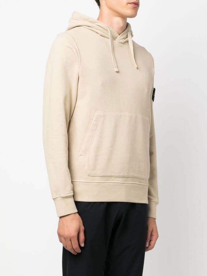 Stone Island Hoodie met patch Beige