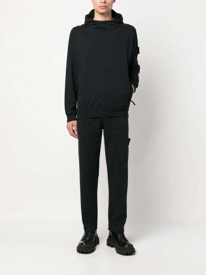 Stone Island Hoodie met patch Zwart