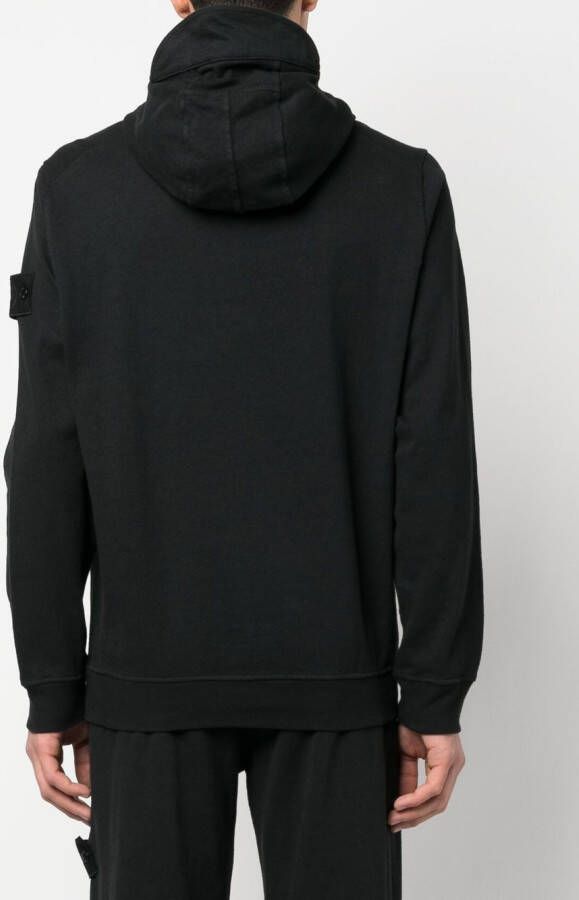Stone Island Hoodie met patch Zwart