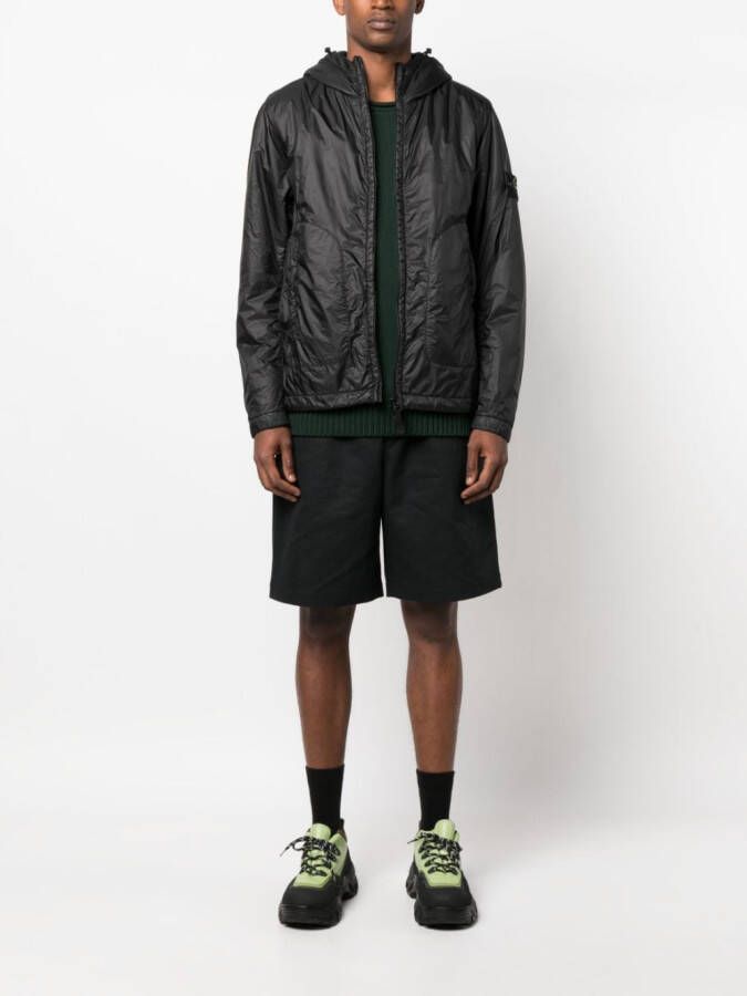 Stone Island Jack met logopatch Zwart