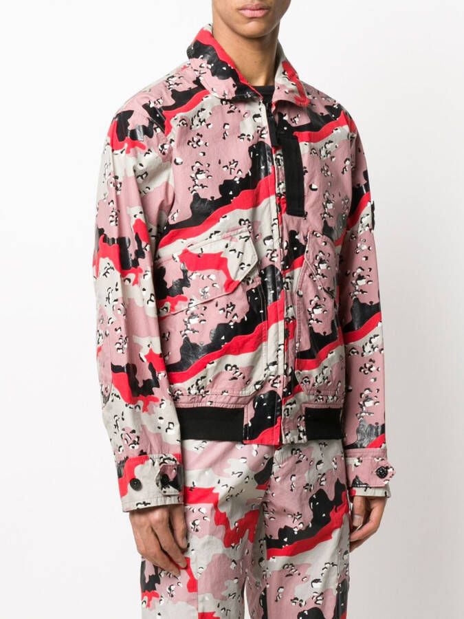 Stone Island Jas met abstracte print Roze