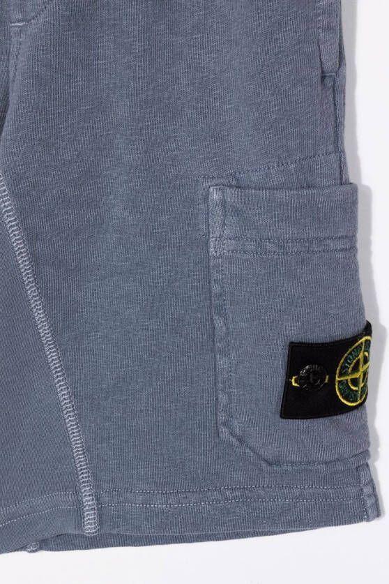 Stone Island Junior Bermuda shorts met logopatch Blauw