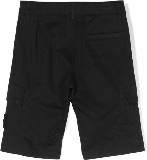 Stone Island Junior Bermuda shorts met logopatch Zwart