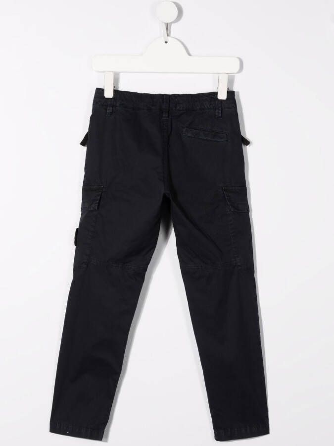Stone Island Junior Broek met logopatch Blauw