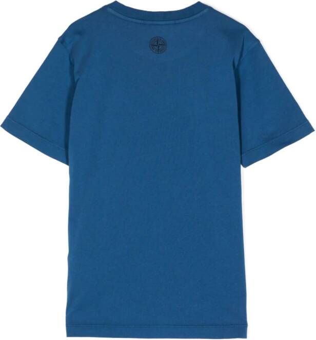 Stone Island Junior T-shirt met logoprint Blauw