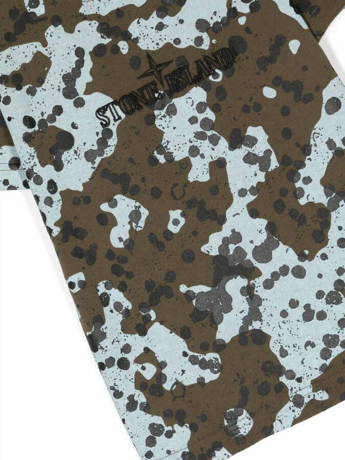 Stone Island Junior Sweater met camouflageprint Groen