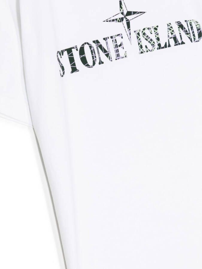 Stone Island Junior T-shirt met Compass-logopatch Wit
