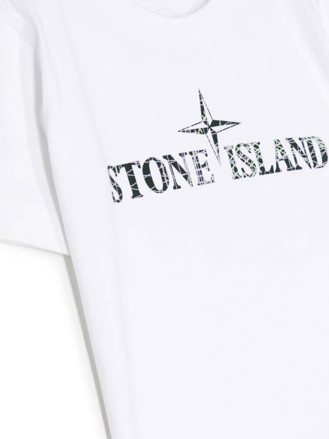 Stone Island Junior T-shirt met Compass-logopatch Wit