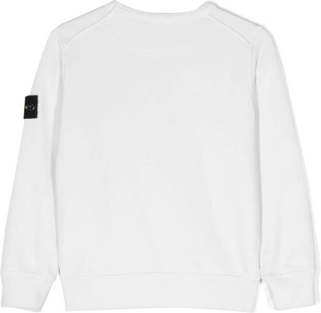 Stone Island Junior Sweater met Compass-logopatch Wit