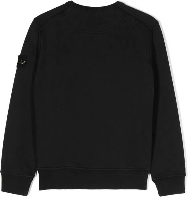 Stone Island Junior Sweater met Compass-logopatch Zwart