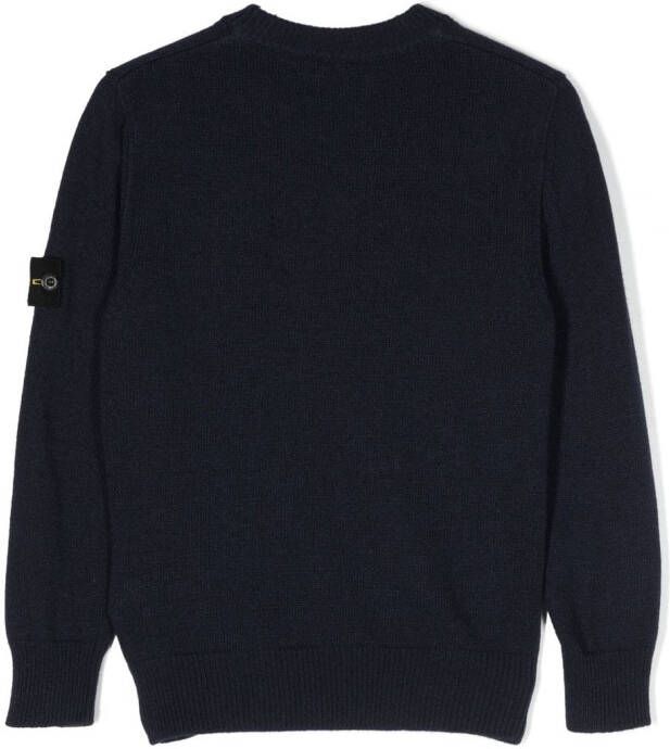 Stone Island Junior Trui met Compass-logopatch Blauw