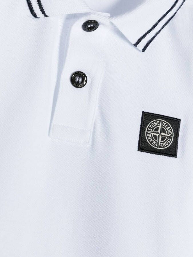 Stone Island Junior Poloshirt met Compass-logopatch Wit