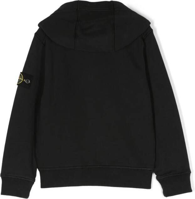 Stone Island Junior Hoodie met patch Zwart