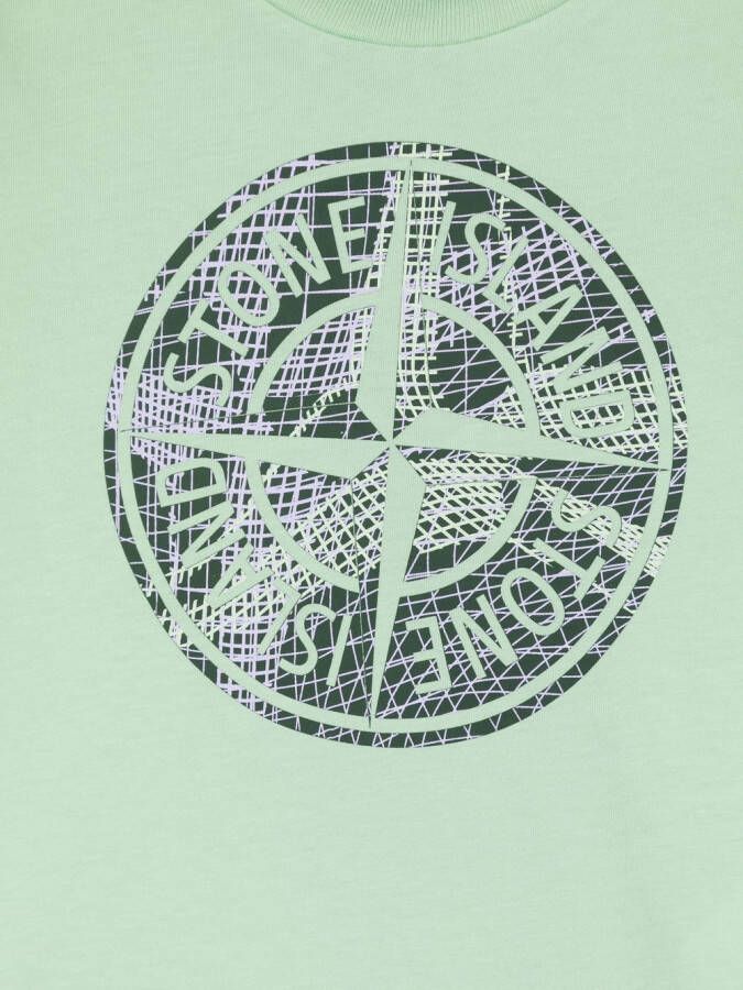 Stone Island Junior T-shirt met print Groen