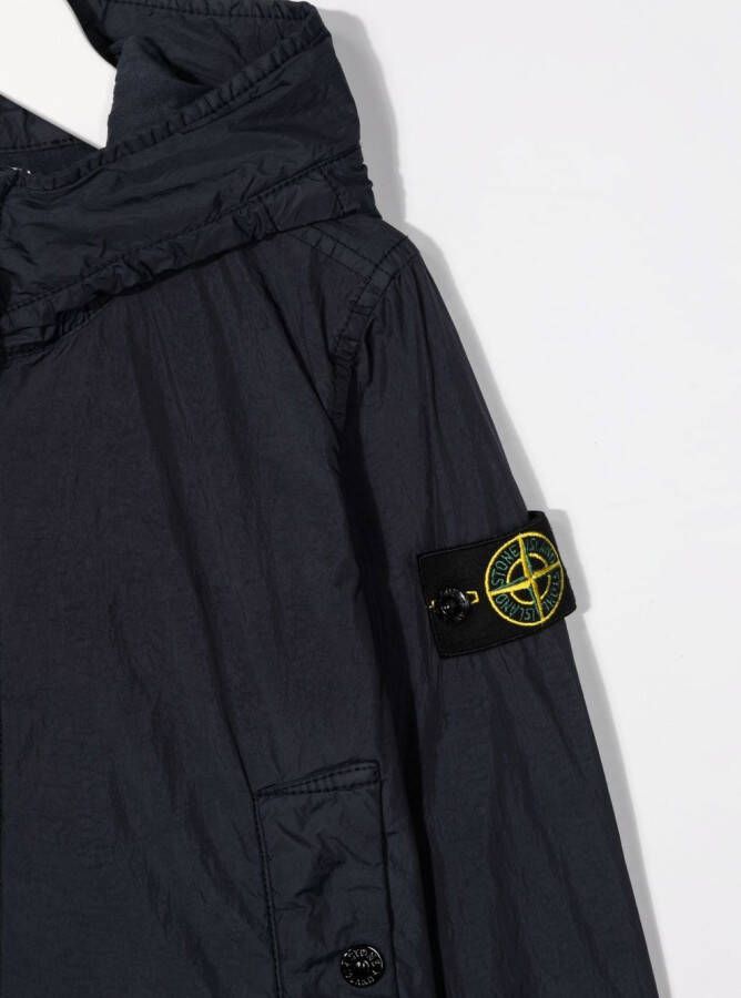 Stone Island Junior Jack met logopatch Blauw