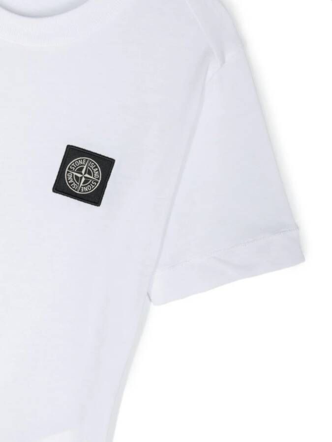 Stone Island Junior Katoenen jersey T-shirt Wit