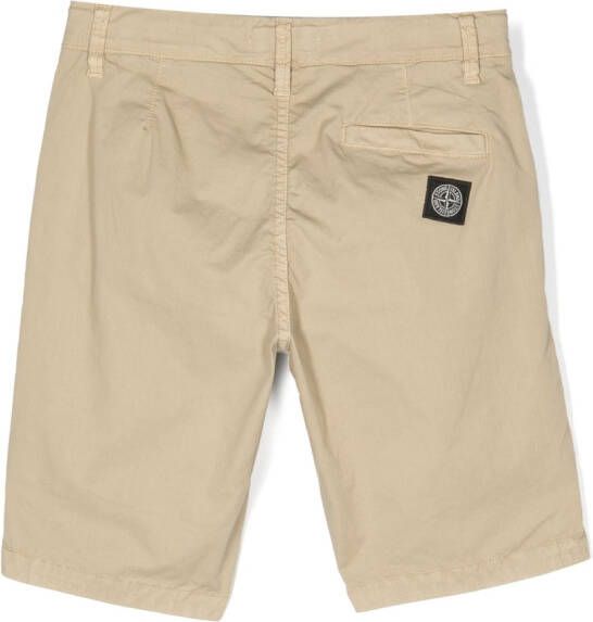 Stone Island Junior Shorts met logopatch Beige