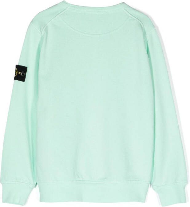 Stone Island Junior Sweater met logopatch Groen