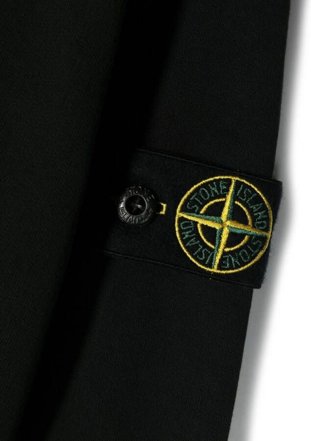 Stone Island Junior Sweater met logopatch Zwart