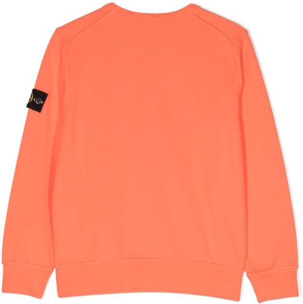 Stone Island Junior Sweater met logopatch Oranje