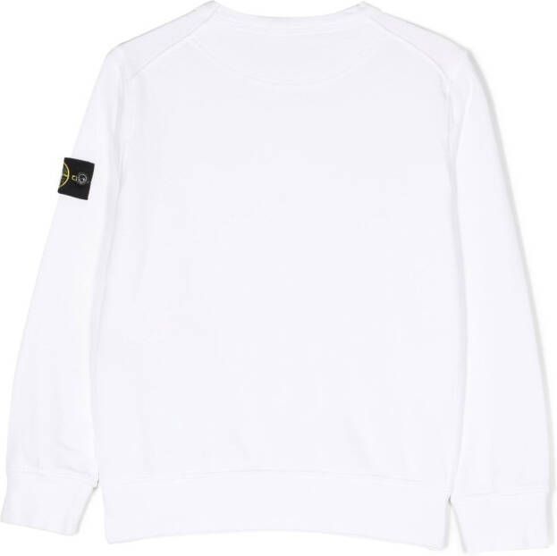 Stone Island Junior Sweater met logopatch Wit