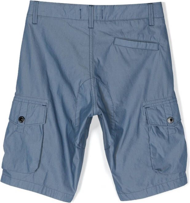 Stone Island Junior Shorts met logopatch Blauw