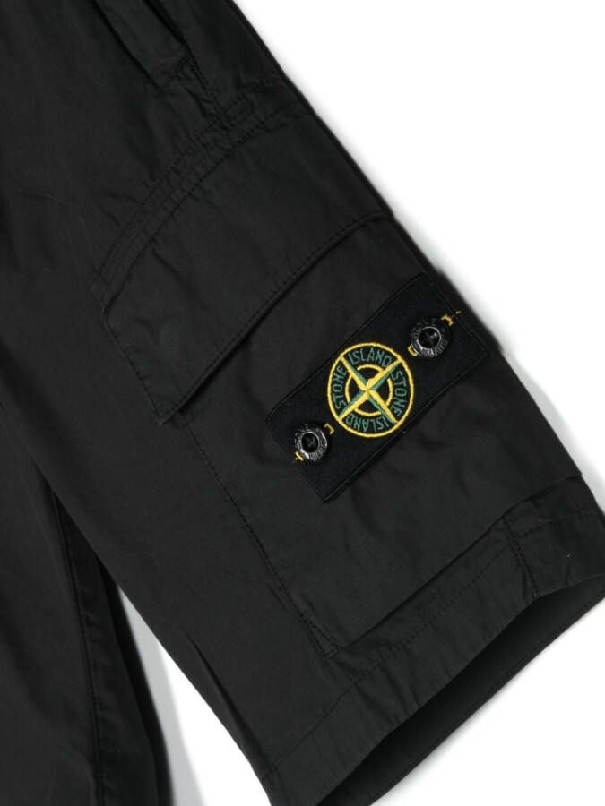 Stone Island Junior Shorts met logopatch Zwart