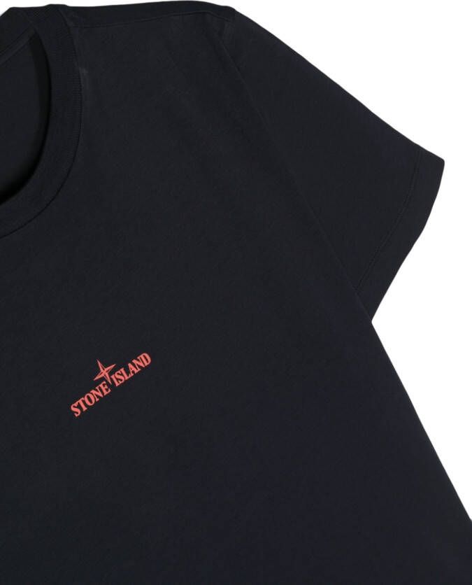 Stone Island Junior T-shirt met logoprint Blauw