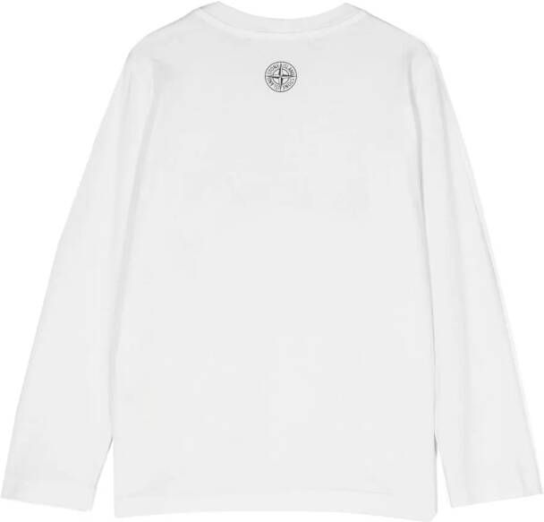 Stone Island Junior T-shirt met logoprint Wit