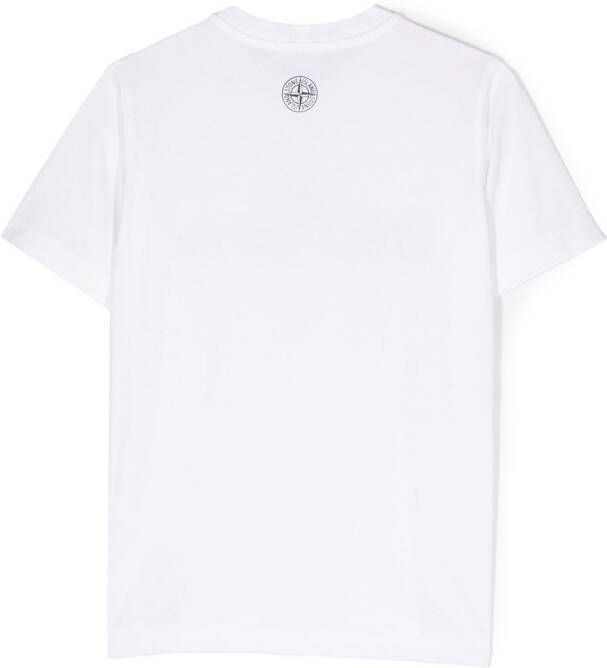 Stone Island Junior T-shirt met logoprint Wit