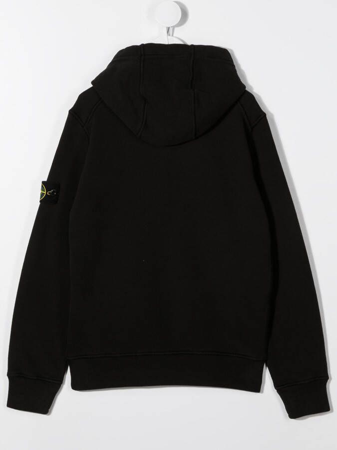 Stone Island Junior Sweater met capuchon Zwart