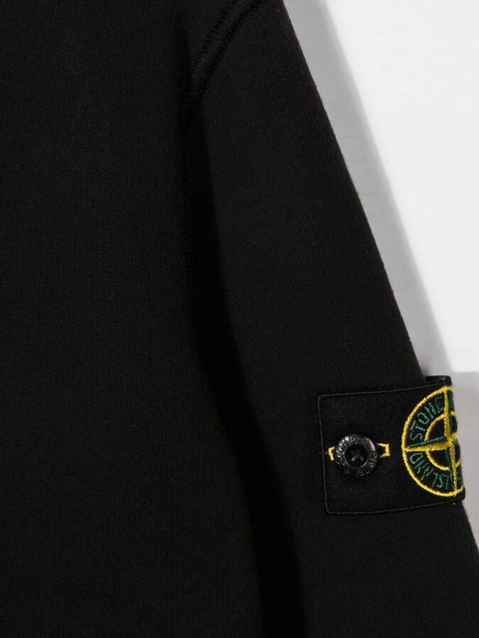 Stone Island Junior Sweater met capuchon Zwart